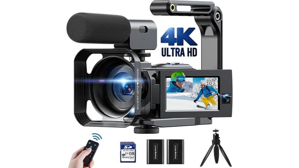 4k dual lens camcorder